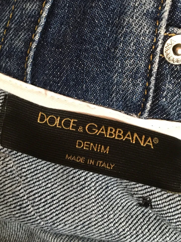 Dolce & Gabbana Size 40 Blue Denim Patchwork Jacket 2400-85-12119