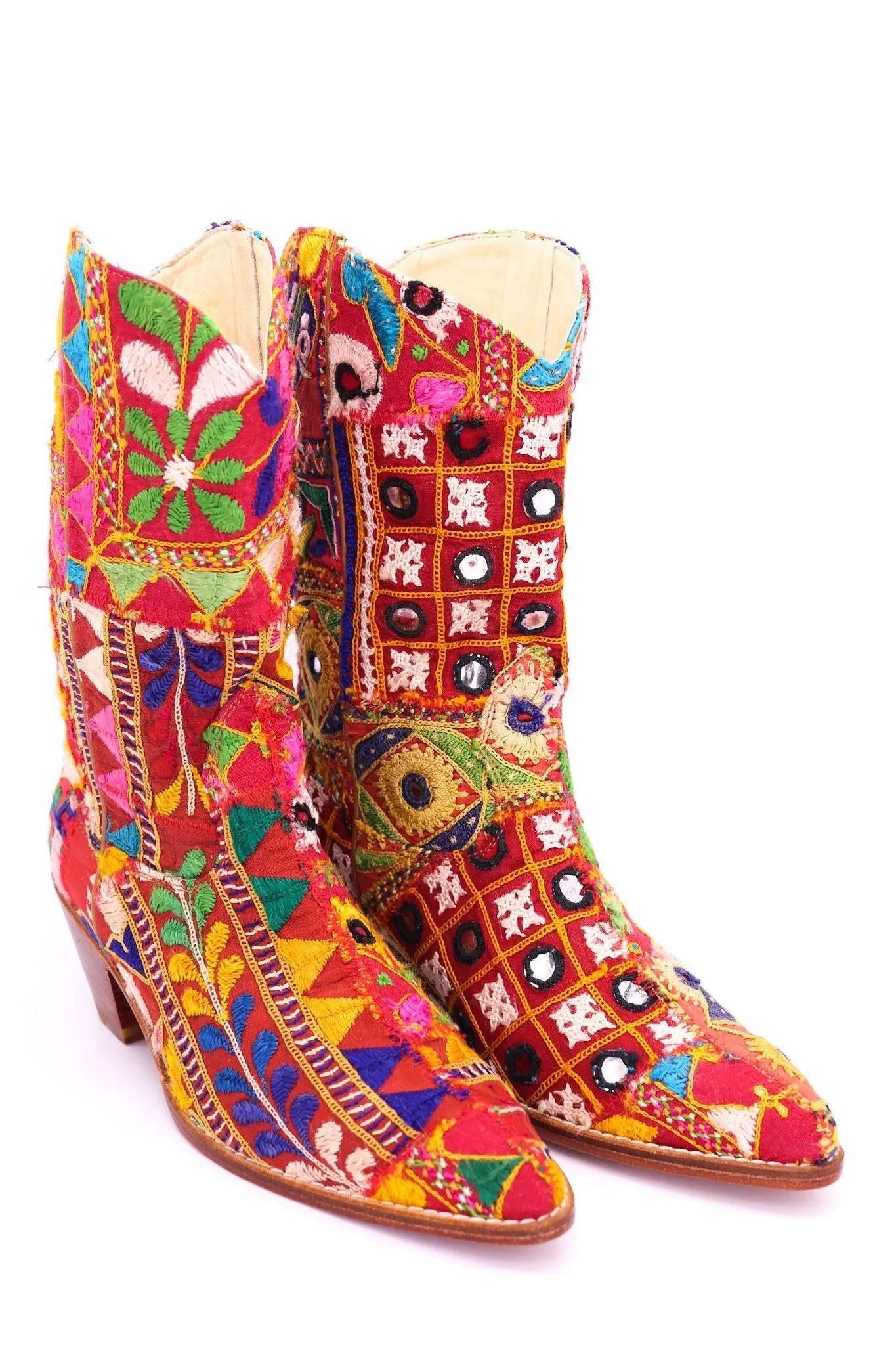EMBROIDERED PATCHWORK BOOTS SAMSARA