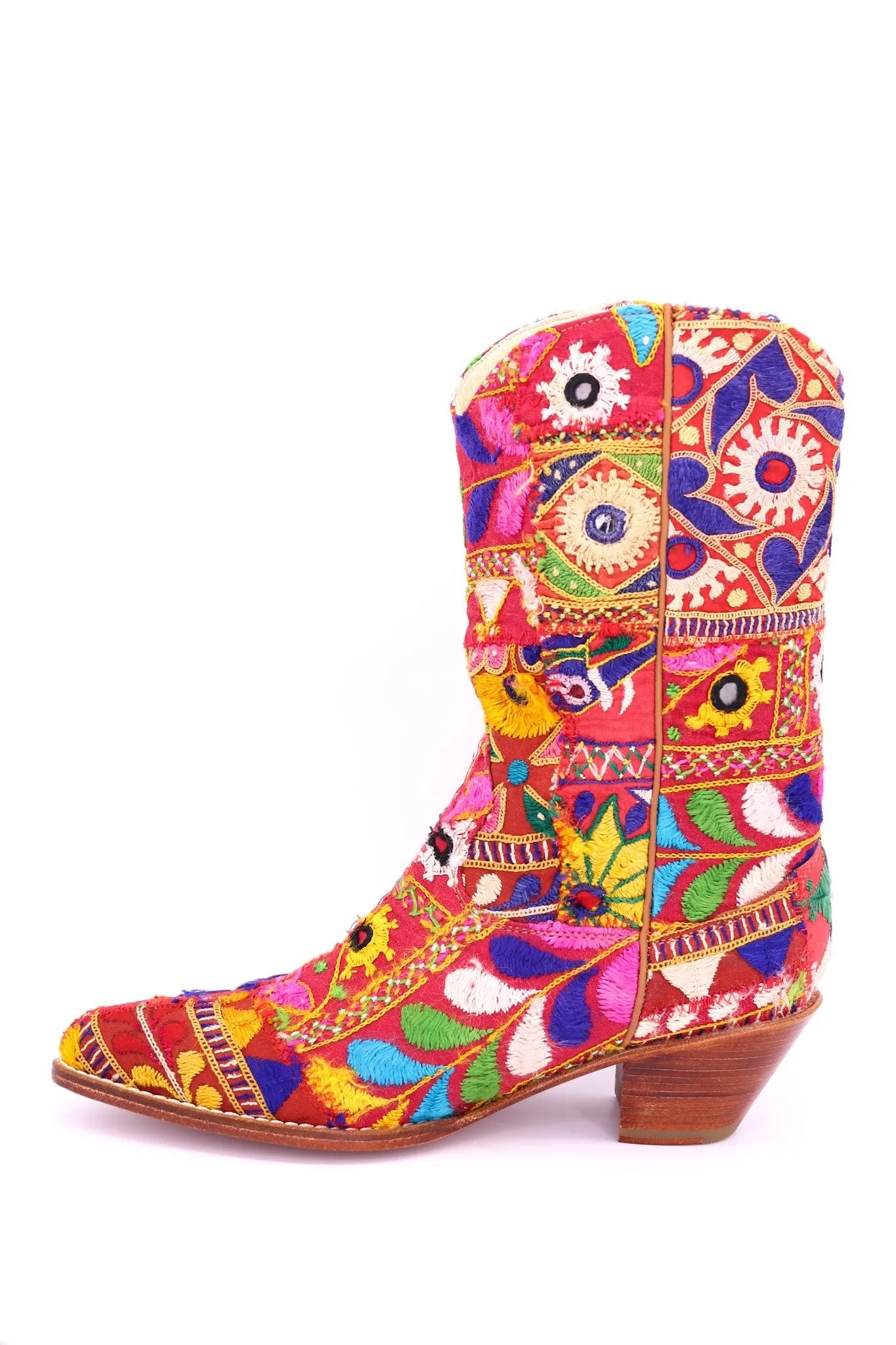 EMBROIDERED PATCHWORK BOOTS SAMSARA