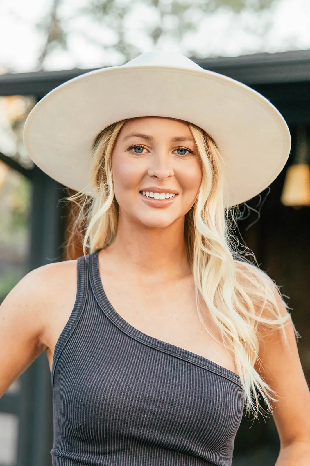 FINAL SALE!! The "Billie" Wool Panama Hat in White with Studded Trim