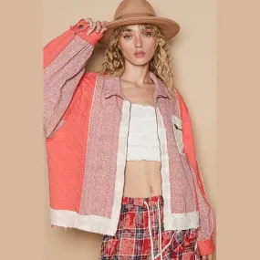 Floral Patchwork Zip Up Long Sleeve Jacket