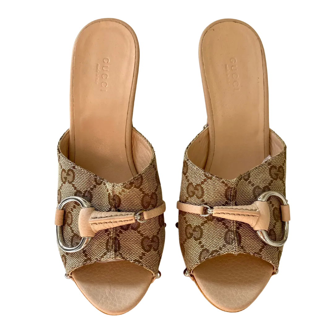Gucci GG Canvas Icon Bit Platform Clogs