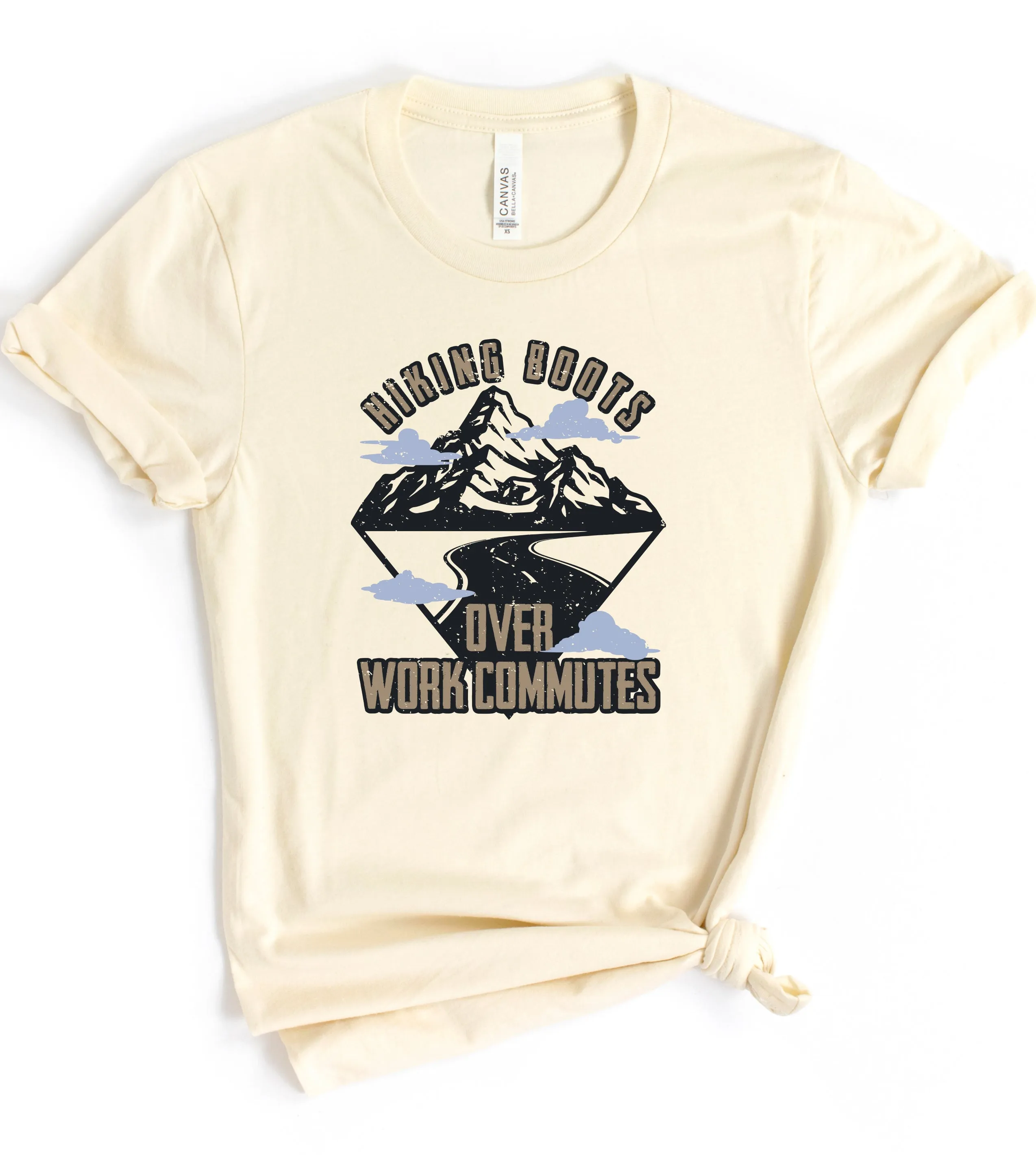 Hiking Boots Over Work Commutes - Unisex Crew-Neck Tee