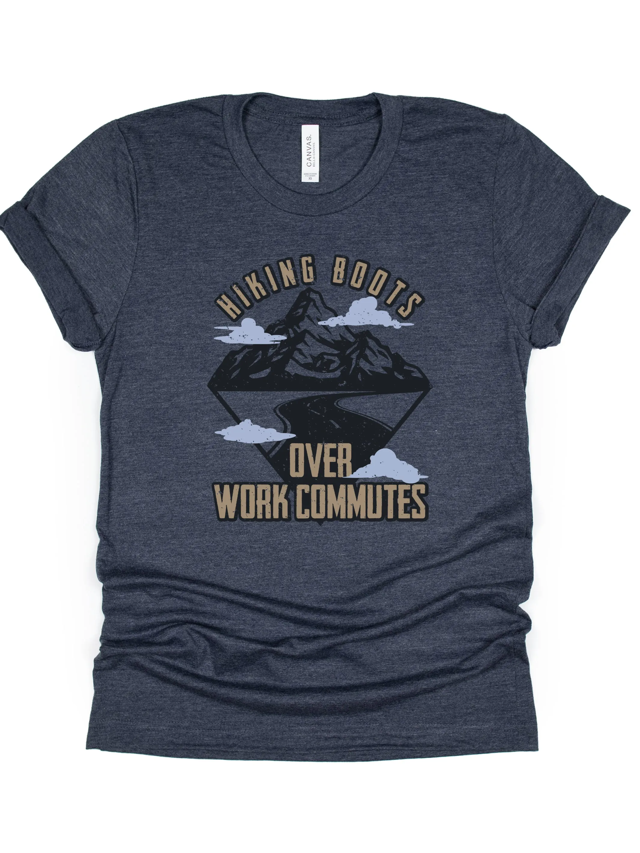 Hiking Boots Over Work Commutes - Unisex Crew-Neck Tee