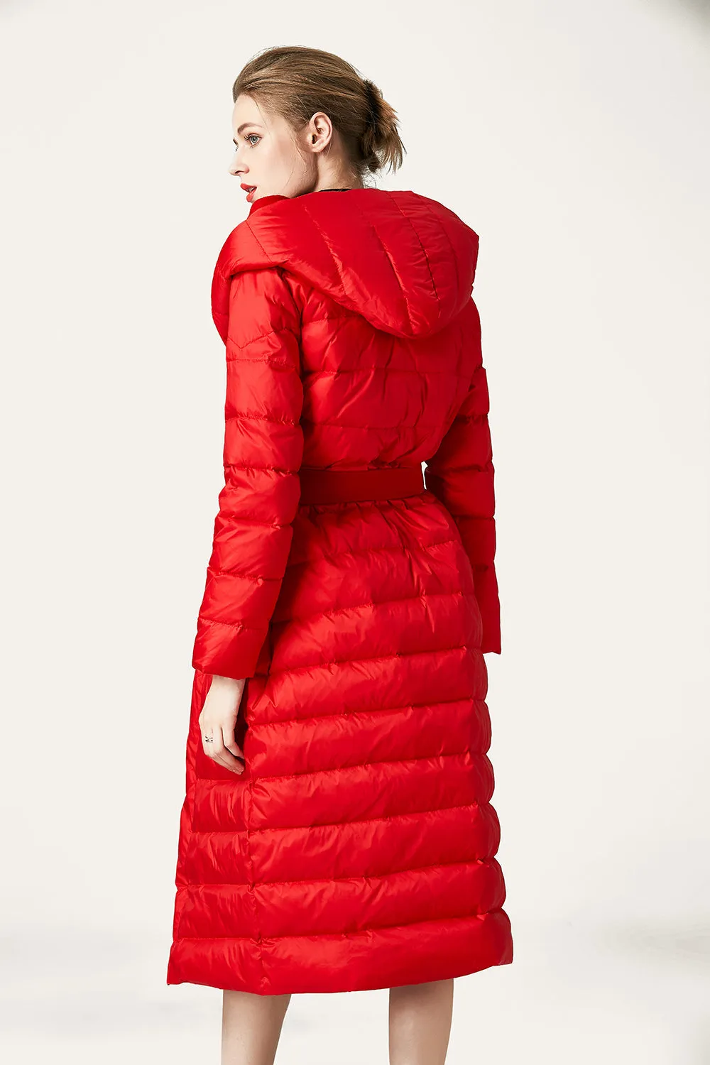 Ivory Button Quilted Puffer Jacket with Faux Fur Hood