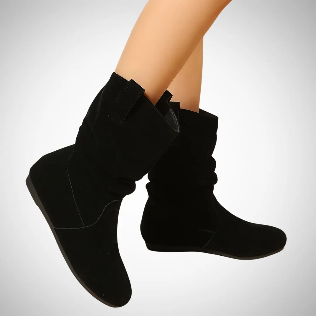 Jillian Casual Vegan Suede Flat Boots