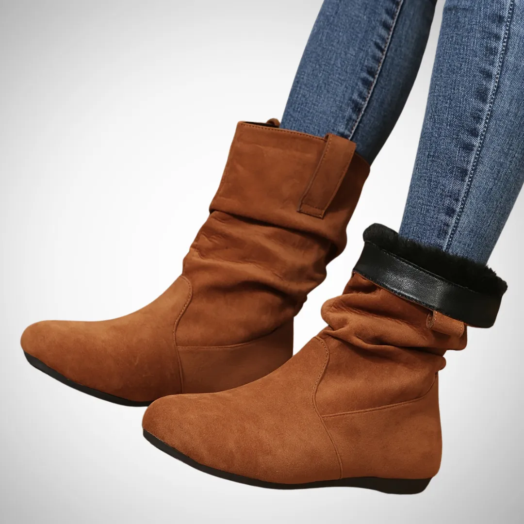 Jillian Casual Vegan Suede Flat Boots