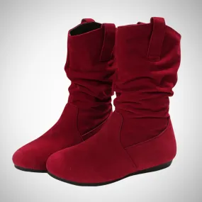 Jillian Casual Vegan Suede Flat Boots