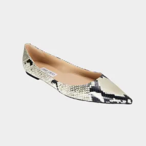 Jimmy Choo Alina flats with snake print