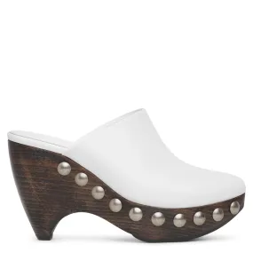 Le Sabot white leather clogs