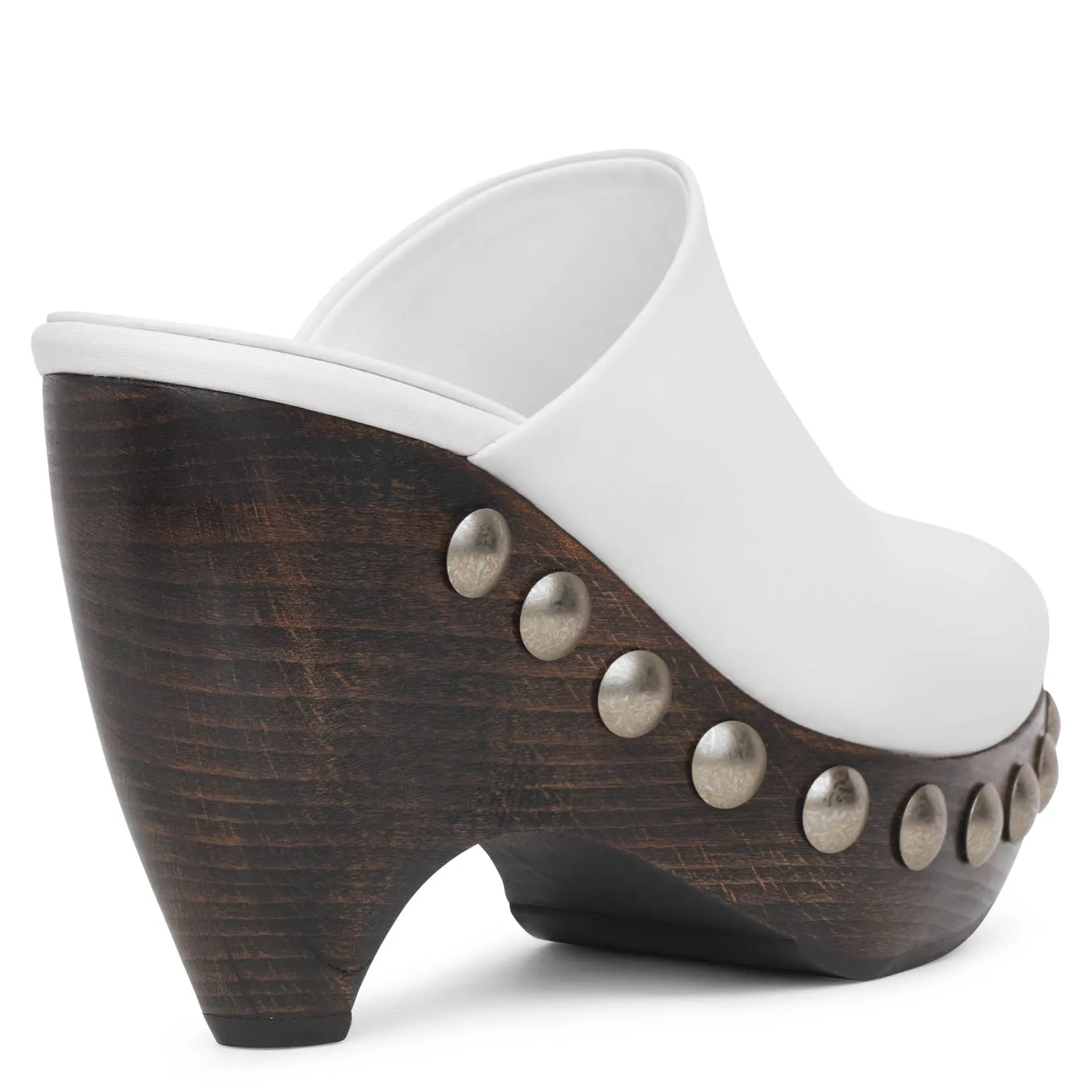 Le Sabot white leather clogs