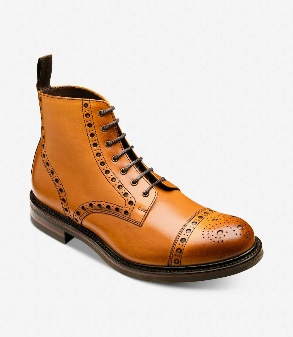 LOAKE LOXLEY TAN DERBY BOOT RUBBER SOLE G-WIDE