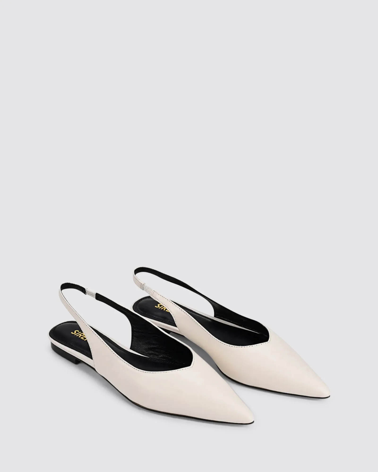 LORIE SLINGBACK FLATS CHALK WHITE LEATHER