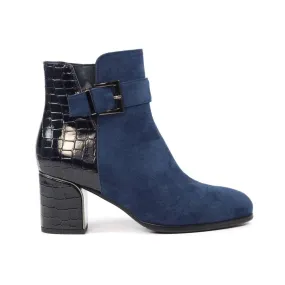 Lunar GLC824 Tawny Ladies Navy Side Zip Ankle Boots