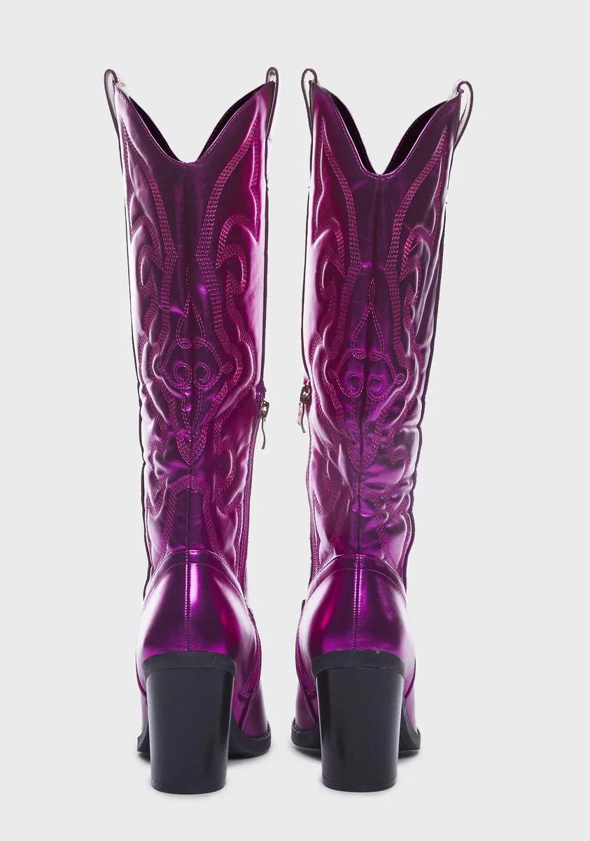 Magenta Rodeo Target Cowboy Boots