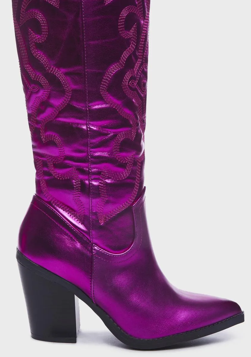 Magenta Rodeo Target Cowboy Boots
