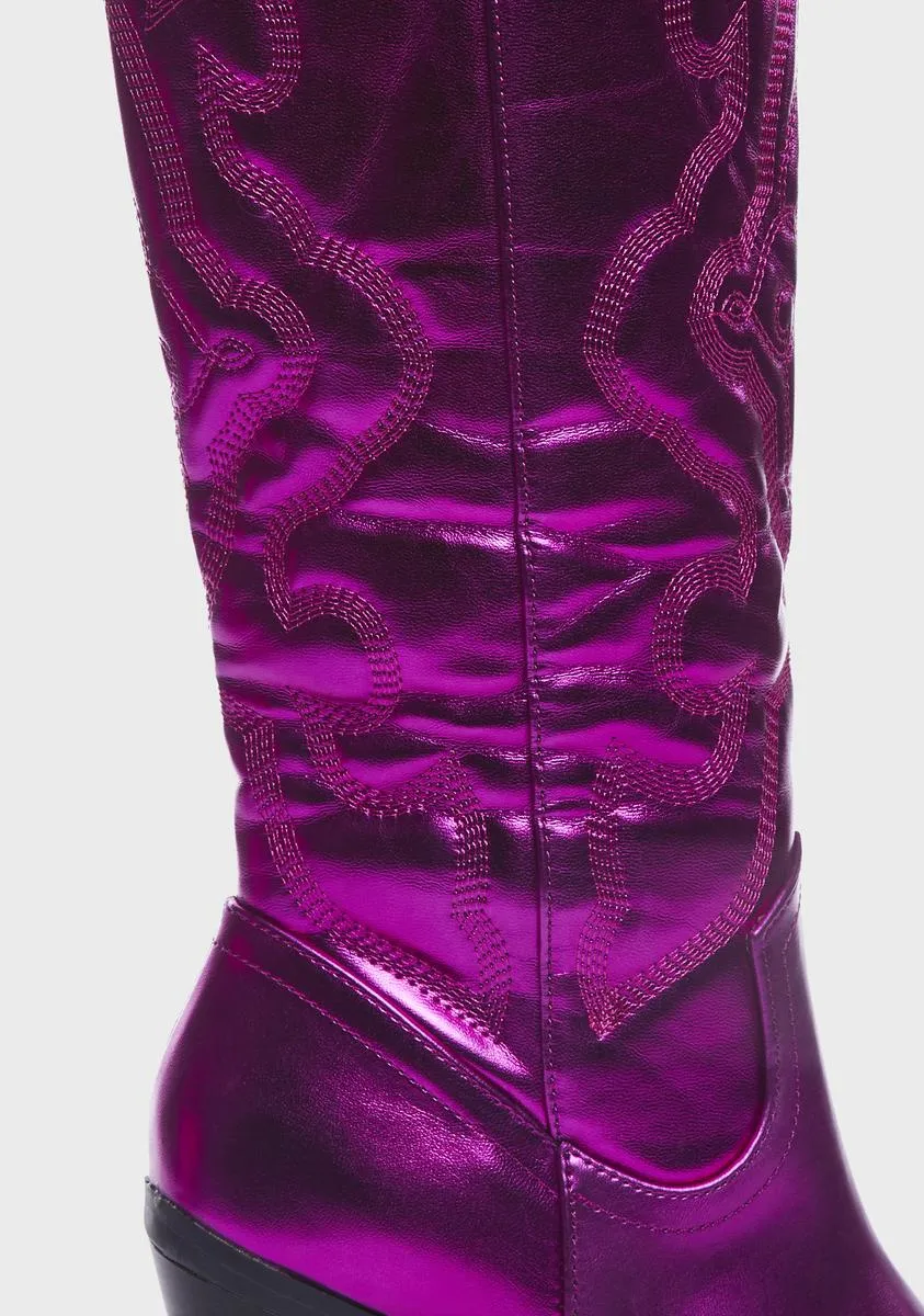 Magenta Rodeo Target Cowboy Boots