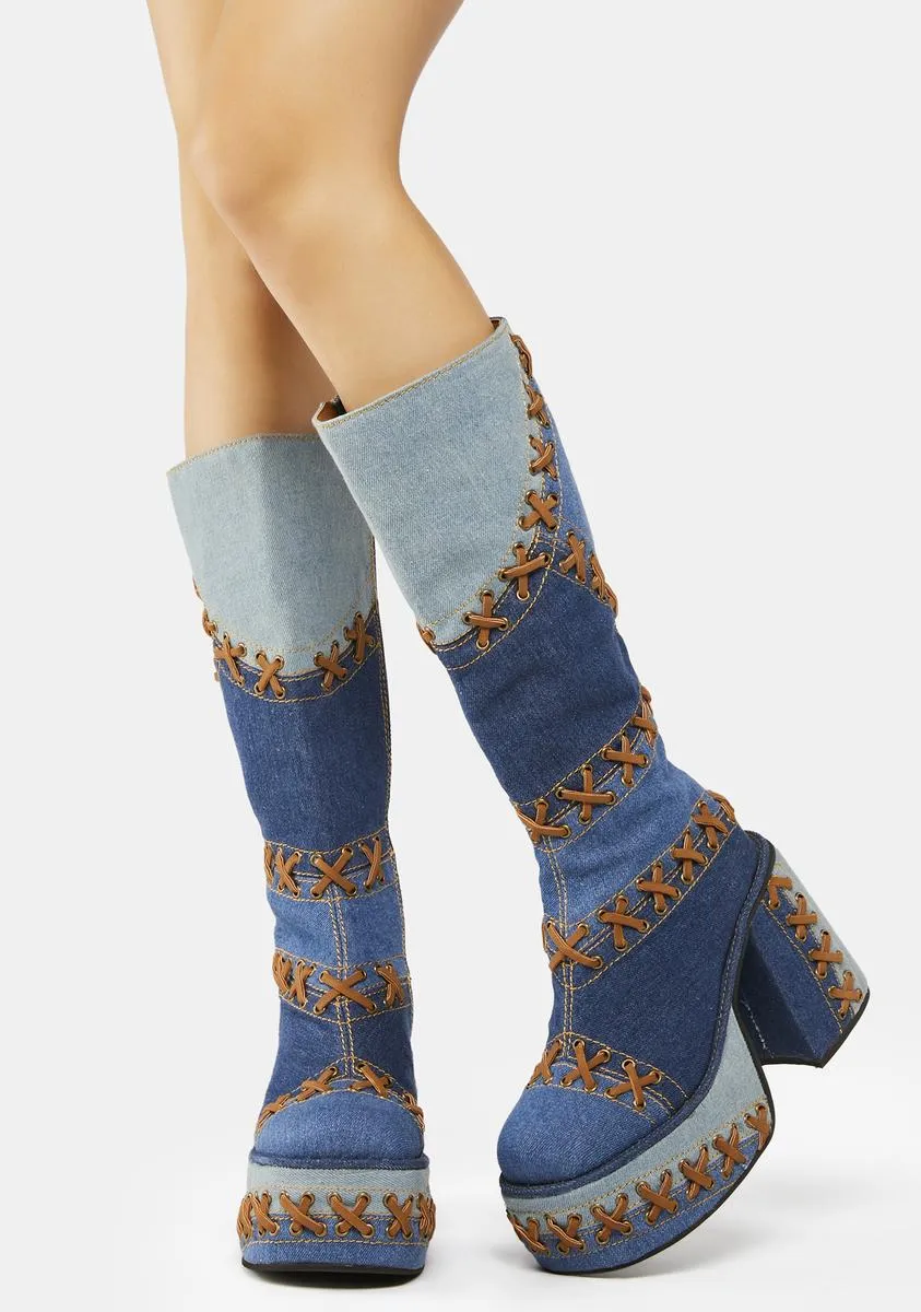 Meet Me In Milan Denim Boots