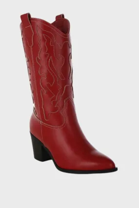 Pakito Patchwork Detail Cowboy Boots