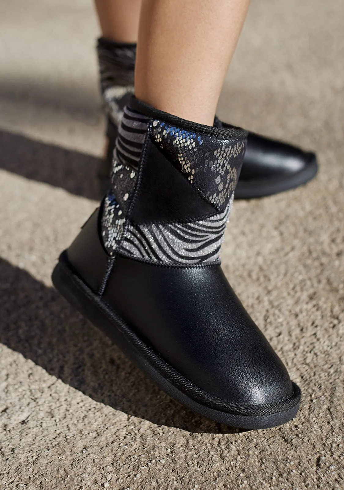 Patchwork Black Australian Boots