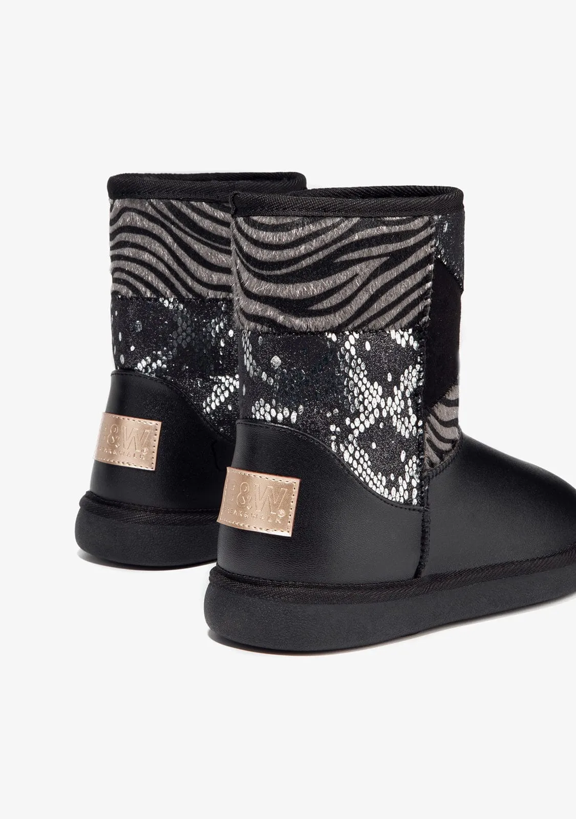 Patchwork Black Australian Boots