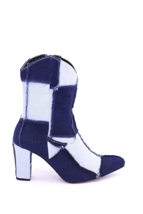 PATCHWORK DENIM BOOTS LENNI