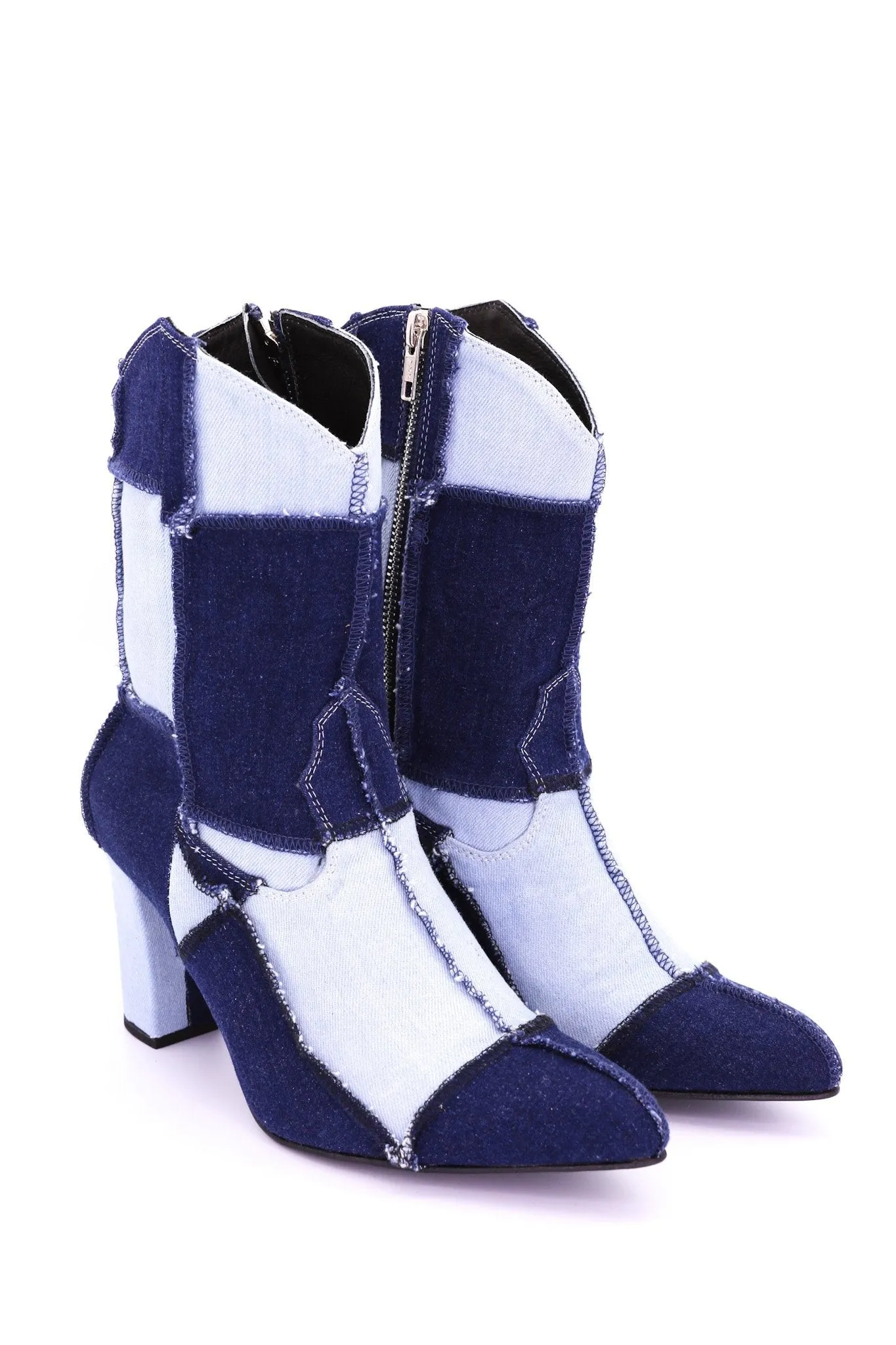 PATCHWORK DENIM BOOTS LENNI