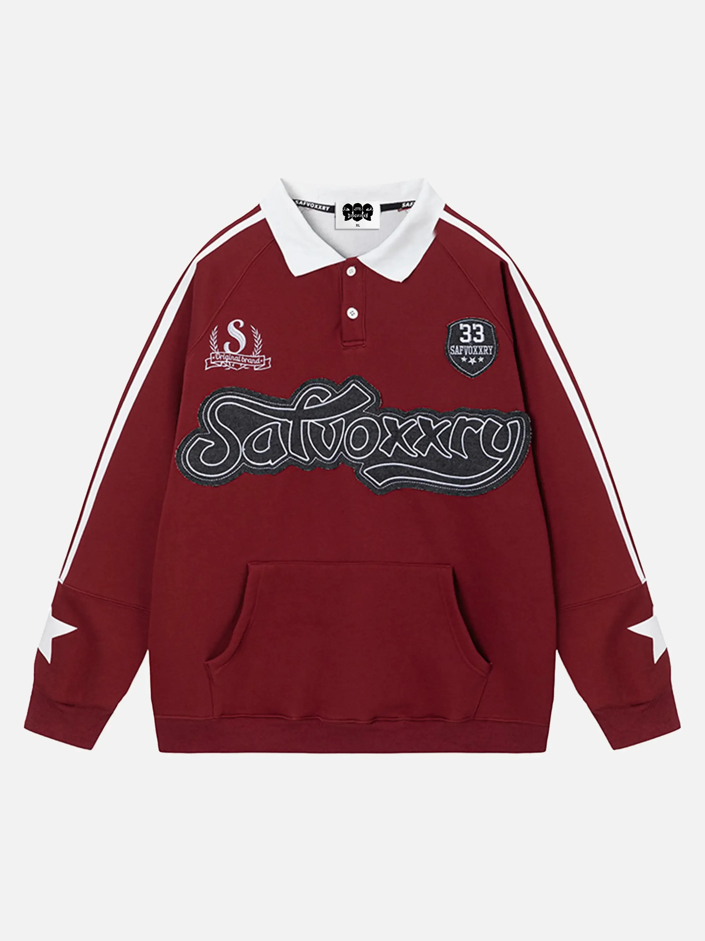 Patchwork Embroidered Thickened Sweatshirt
