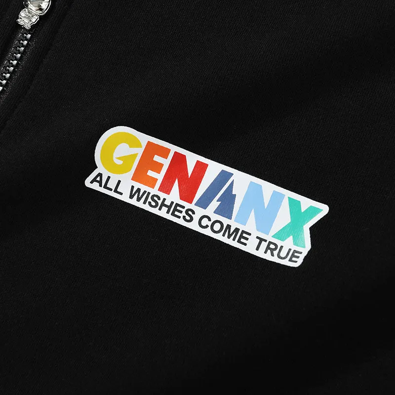 Plain Rainbow Color Print Hooded Jacket