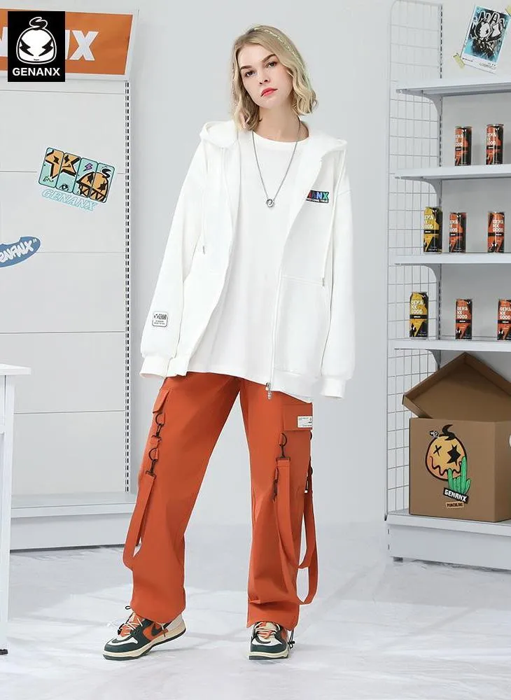 Plain Rainbow Color Print Hooded Jacket