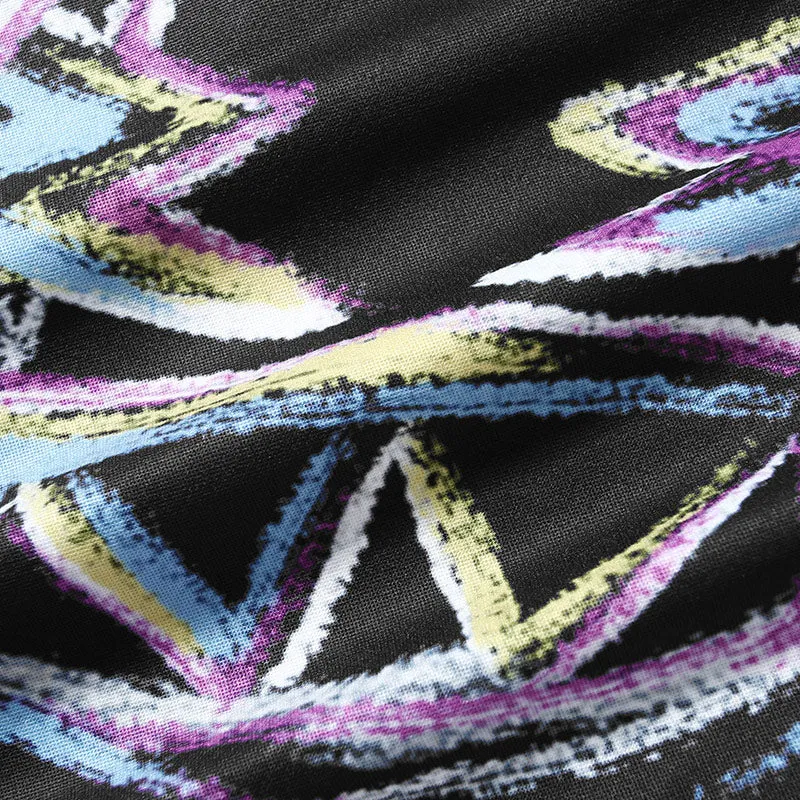 Rainbow Color Lines Spray Paint Graffiti Button Jacket