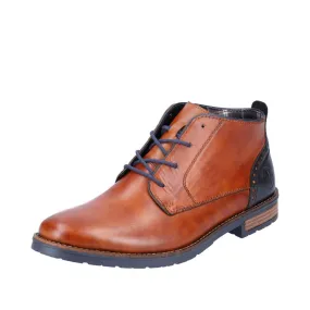 Rieker 14605-22 Mens Brown Leather Lace Up Ankle Boots