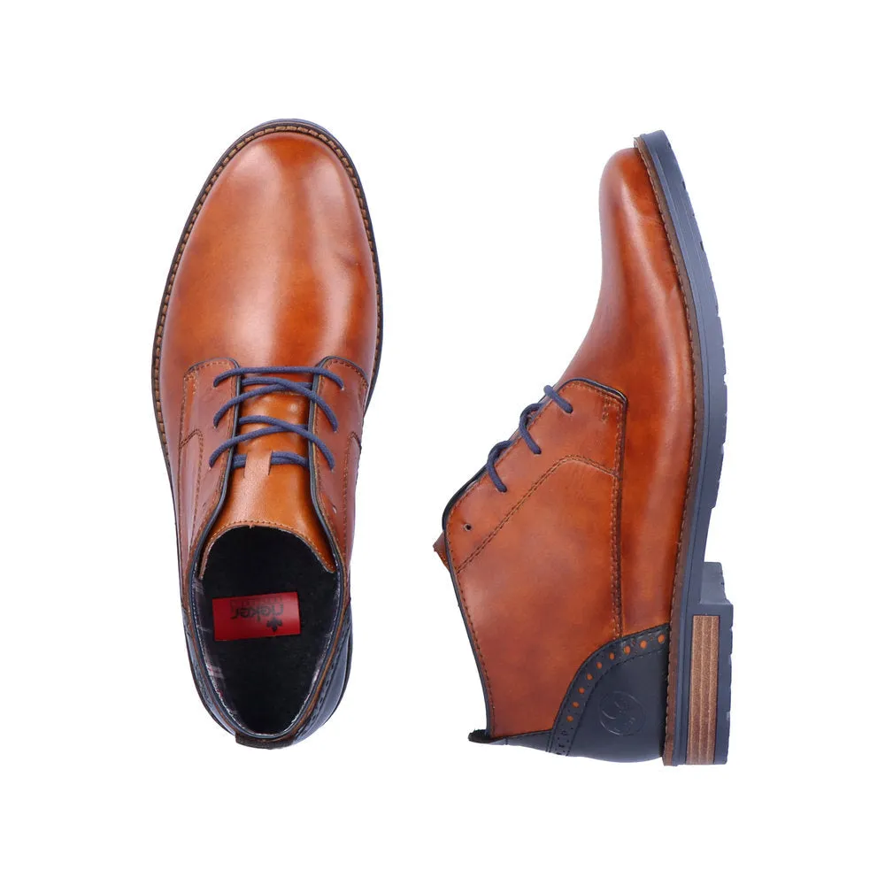 Rieker 14605-22 Mens Brown Leather Lace Up Ankle Boots