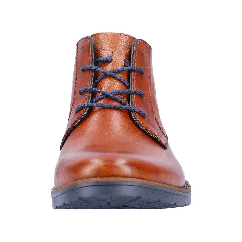 Rieker 14605-22 Mens Brown Leather Lace Up Ankle Boots
