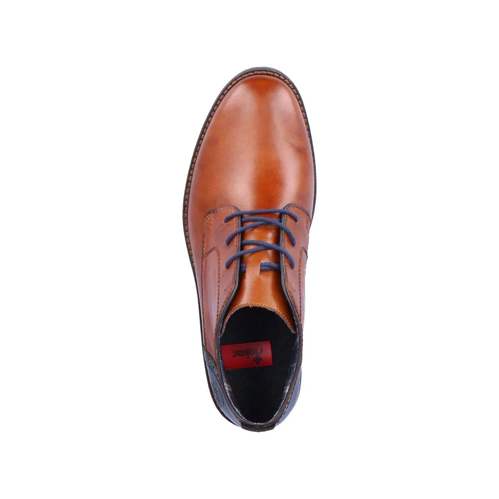 Rieker 14605-22 Mens Brown Leather Lace Up Ankle Boots
