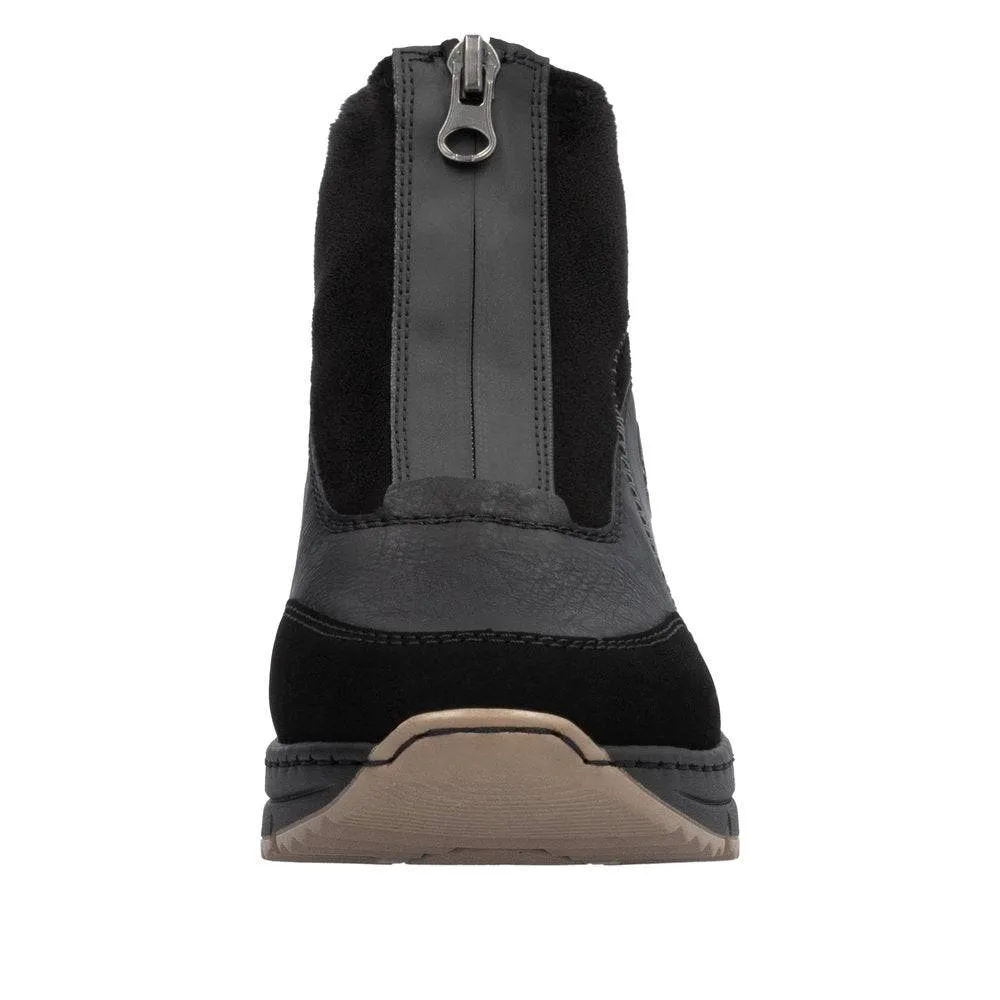 Rieker N6361-00 Ladies Black Side Zip Ankle Boots
