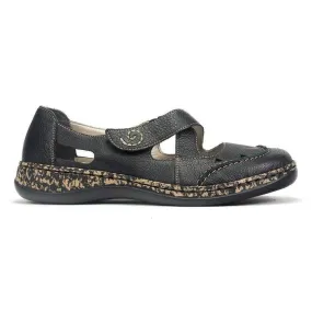 Rieker Women's Daisback Mary Janes- Black