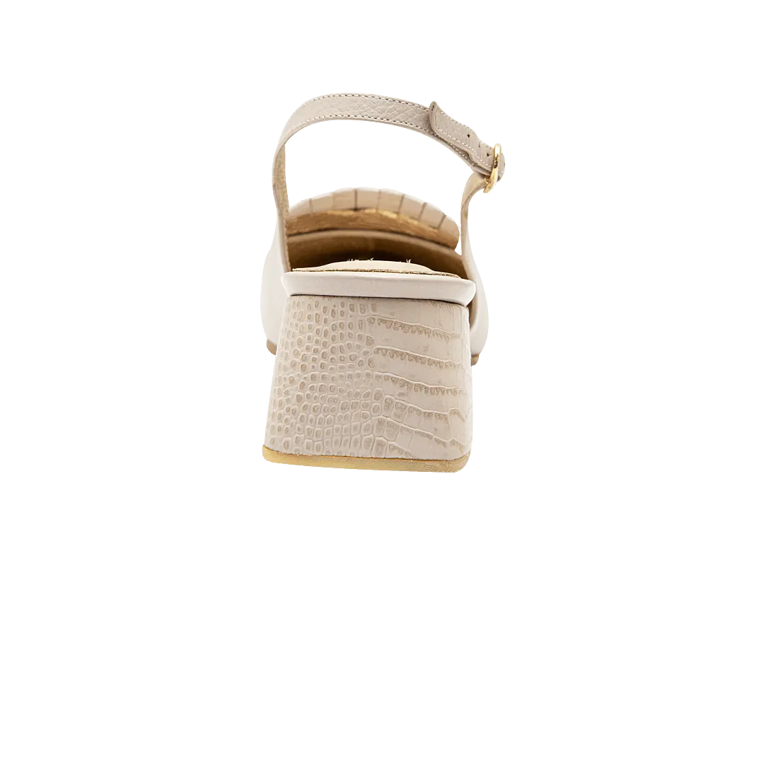 Sandy leather heel