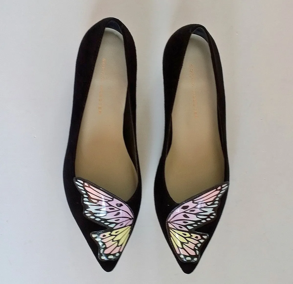 Sophia Webster Talulah Butterfly Black Flats Shoes Bibi
