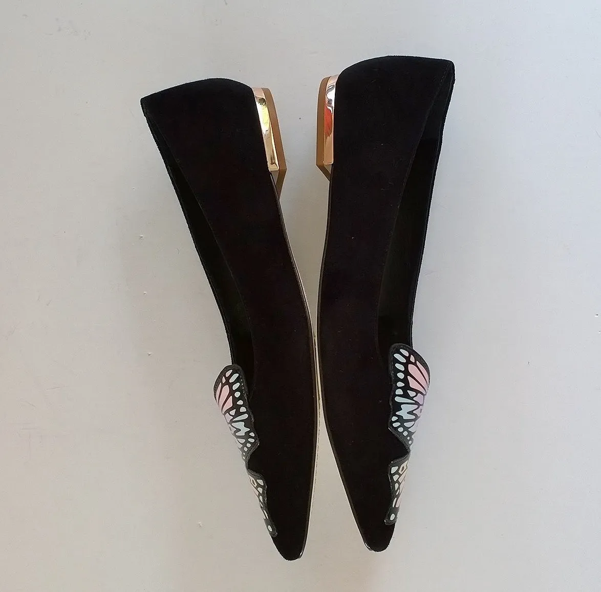 Sophia Webster Talulah Butterfly Black Flats Shoes Bibi