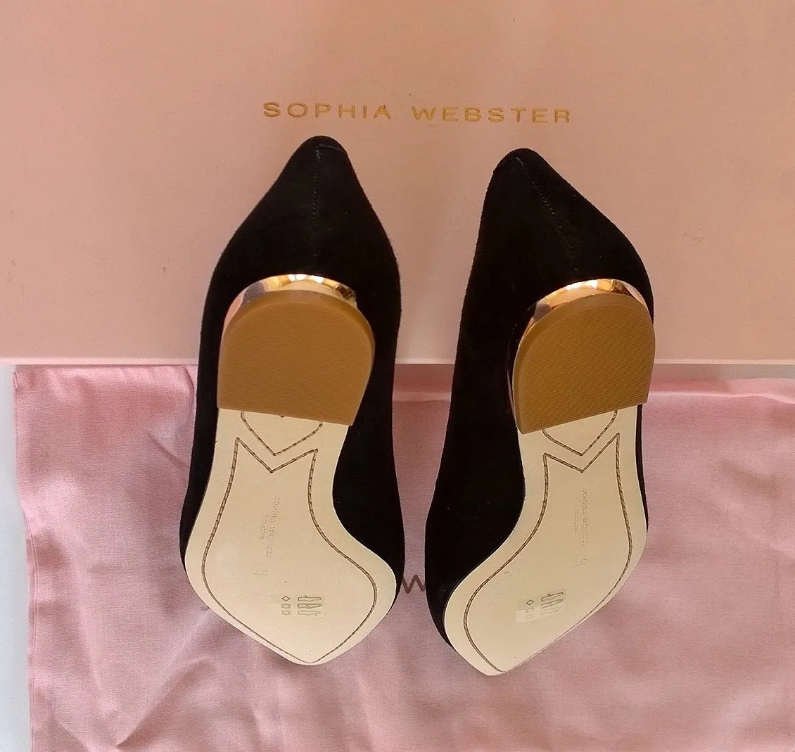 Sophia Webster Talulah Butterfly Black Flats Shoes Bibi