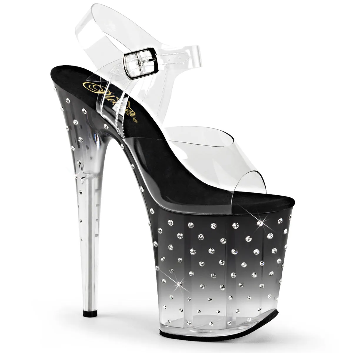 STARDUST-808T Black Smoke Ombre Platform Exotic Dancer Shoe