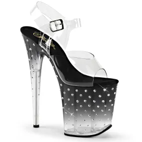 STARDUST-808T Black Smoke Ombre Platform Exotic Dancer Shoe