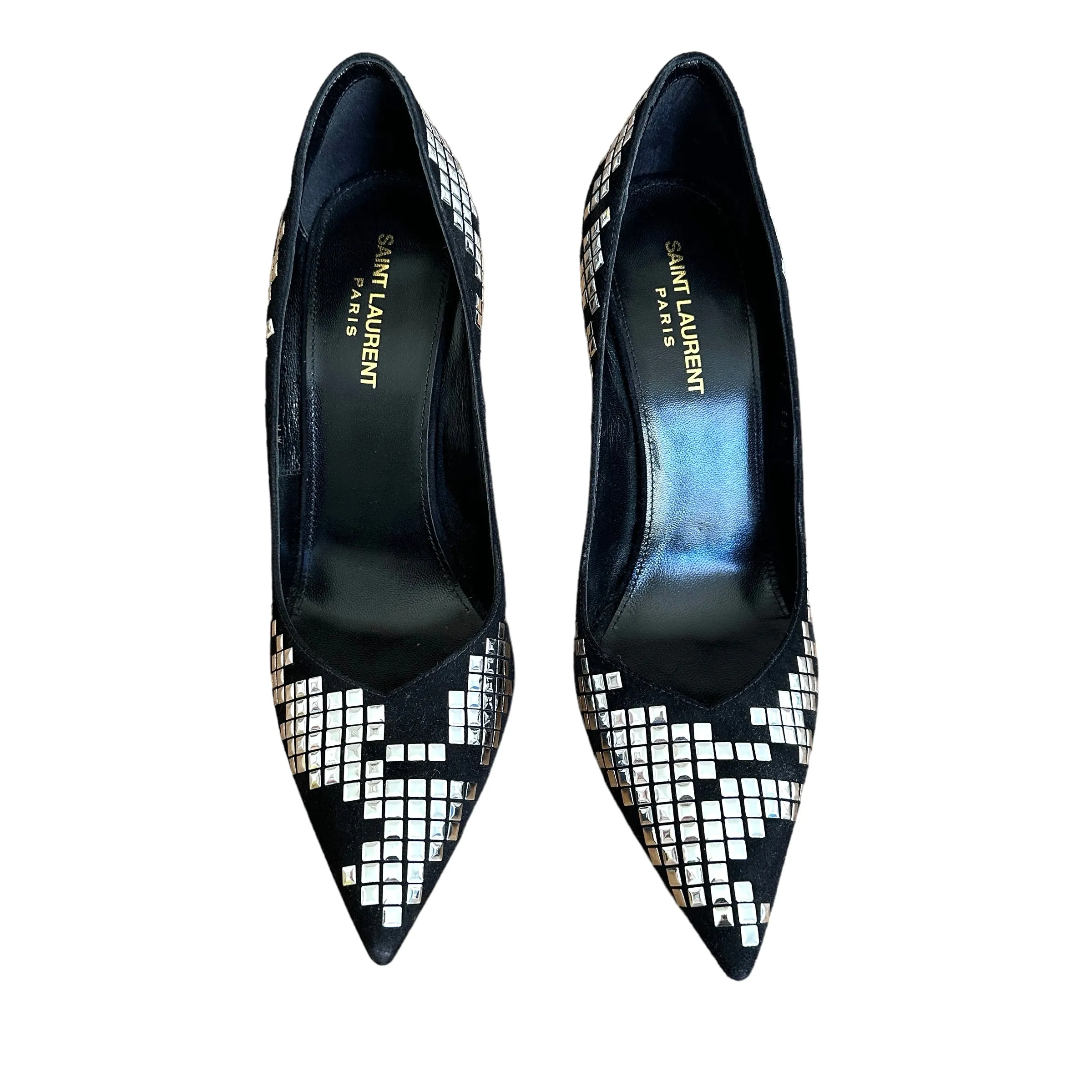 Studded Black Heels - 9.5