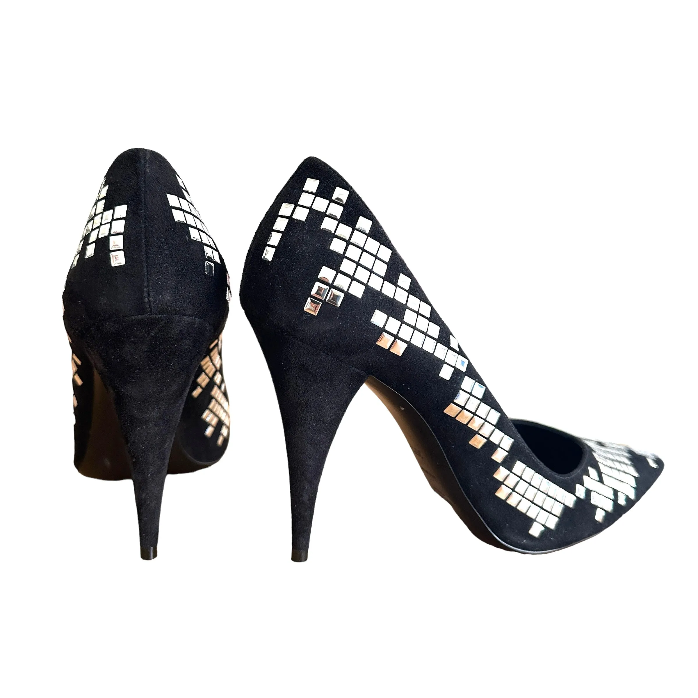 Studded Black Heels - 9.5