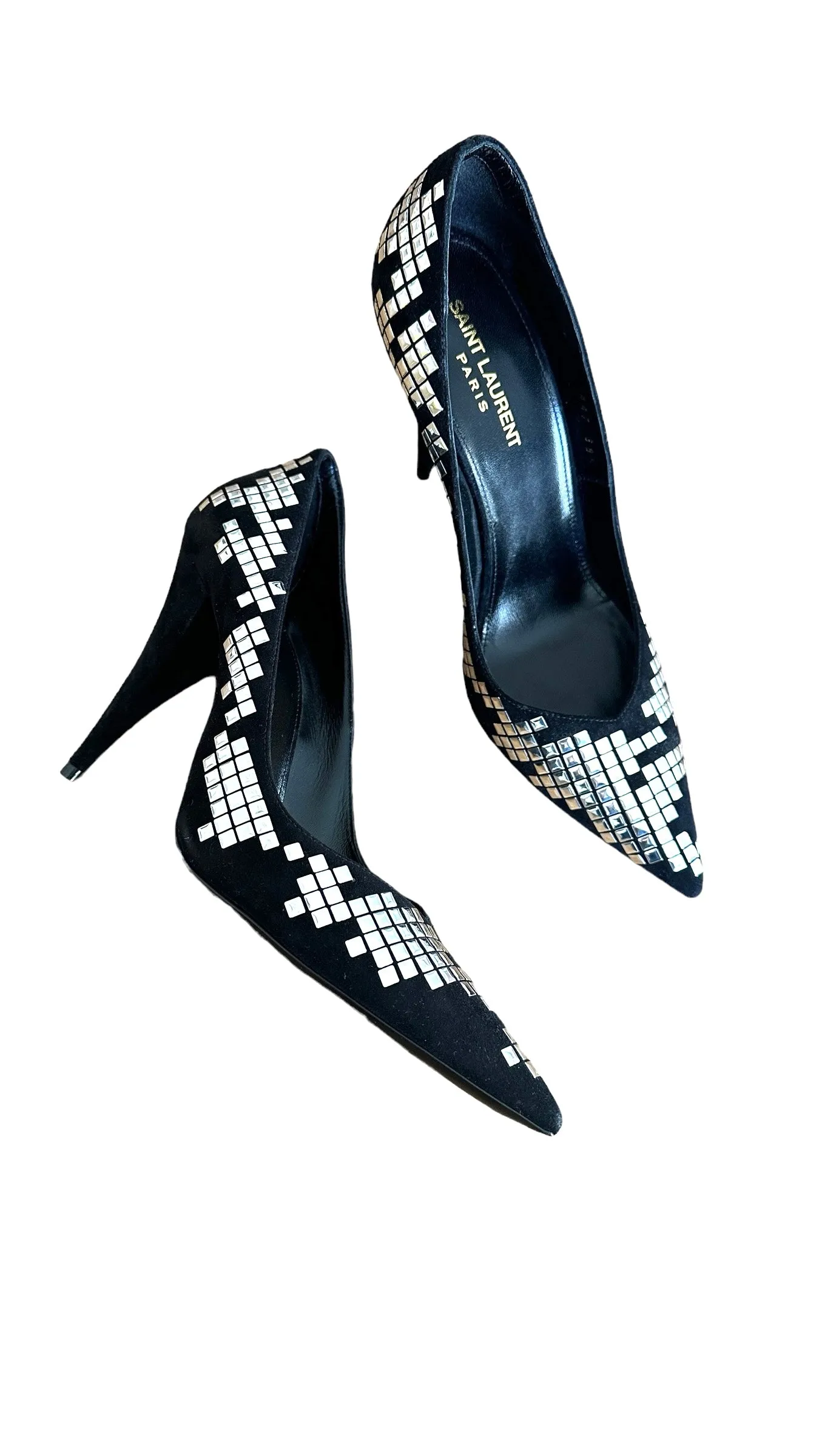 Studded Black Heels - 9.5