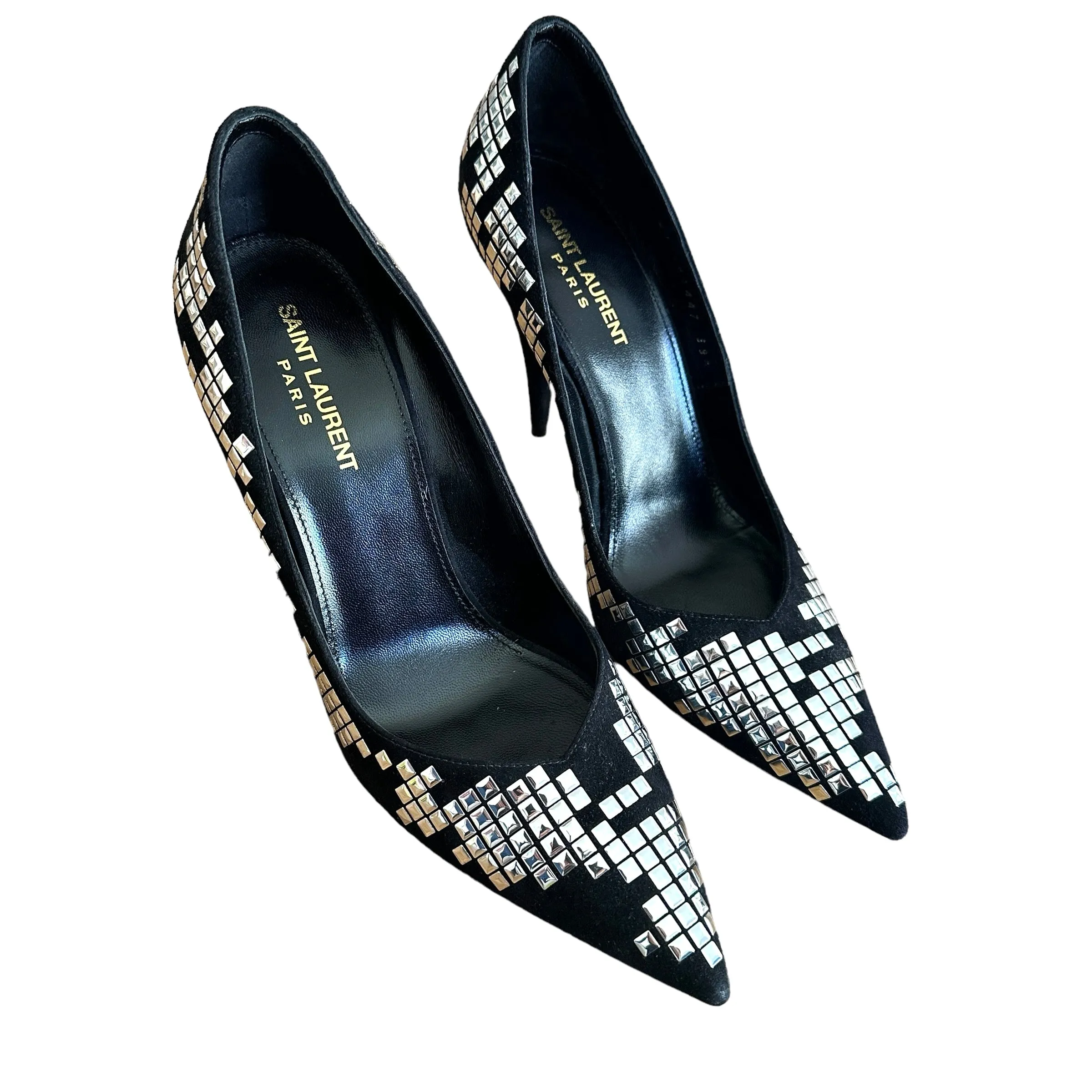 Studded Black Heels - 9.5