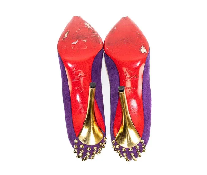 Studded Suede Heels