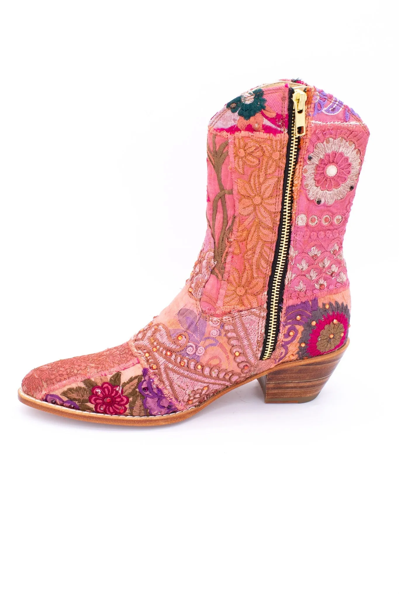SUNNY DAYS BOOTS EMBROIDERED PATCHWORK