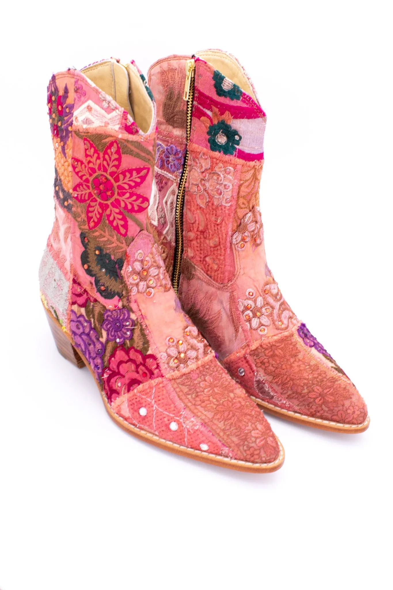 SUNNY DAYS BOOTS EMBROIDERED PATCHWORK
